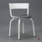Preview: Thonet 404 SPF Leder Grau Bugholzstuhl Weiß gebraucht