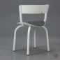 Preview: Thonet 404 SPF Leder Grau Bugholzstuhl Weiß gebraucht