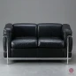 Preview: Cassina LC2 Le Corbusier 2-Sitzer Sessel Leder Schwarz gebraucht
