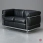 Preview: Cassina LC2 Le Corbusier 2-Sitzer Sessel Leder Schwarz gebraucht