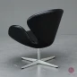 Preview: Fritz Hansen Swan Chair in Schwarz Leder Sessel gebraucht
