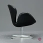 Preview: Fritz Hansen Swan Chair in Schwarz Leder Sessel gebraucht