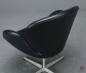 Preview: Fritz Hansen Swan Chair in Schwarz Leder Sessel gebraucht