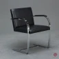 Preview: Knoll Brno Freischwinger Armlehnstuhl Leder Schwarz gebraucht