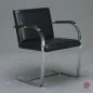 Preview: Knoll Brno Freischwinger Armlehnstuhl Leder Schwarz gebraucht