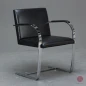 Preview: Knoll Brno Freischwinger Armlehnstuhl Leder Schwarz gebraucht