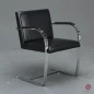 Preview: Knoll Brno Freischwinger Armlehnstuhl Leder Schwarz gebraucht