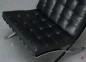 Preview: Knoll Barcelona Chair mit schwarzem Leder - gebraucht