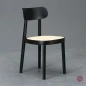 Preview: Thonet 118 Holzstuhl Schwarz mit Geflecht und Stützgewebe