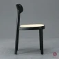 Preview: Thonet 118 Holzstuhl Schwarz mit Geflecht und Stützgewebe