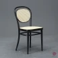 Preview: Thonet 215 R Schwarz Bugholzstuhl mit neuem Geflecht gebraucht