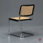 Preview: Thonet S32 Schwarz Freischwinger mit Wiener Geflecht restauriert