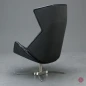 Preview: Thonet 808 Lounge Leder Sessel Schwarz mit Ottoman gebraucht