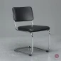 Preview: Thonet S32 PV Freischwinger Leder Schwarz gebraucht