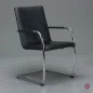 Preview: Thonet S61 Leder Freischwinger Konferenzstuhl Schwarz gebraucht