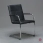 Preview: Thonet S61 Leder Freischwinger Konferenzstuhl Schwarz gebraucht