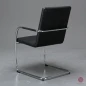 Preview: Thonet S61 Leder Freischwinger Konferenzstuhl Schwarz gebraucht
