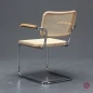 Preview: Thonet S64 V Freischwinger in Buche mit Geflecht + Stützgewebe gebraucht