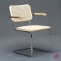 Preview: Thonet S64 V Freischwinger in Buche mit Geflecht + Stützgewebe gebraucht