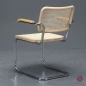 Preview: Thonet S64 V Freischwinger in Buche mit Geflecht + Stützgewebe gebraucht