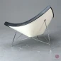 Preview: Vitra Coconut Chair Lounge Sessel Leder Schwarz Schale Weiß gebraucht