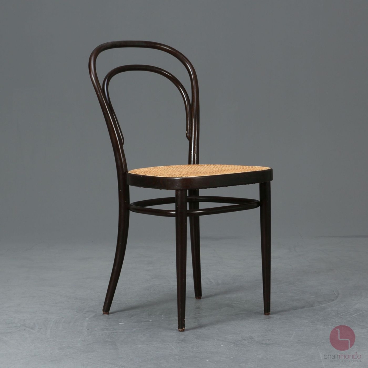 Preview: Thonet 214 Dunkel Braun Bugholzstuhl mit Geflecht gebraucht