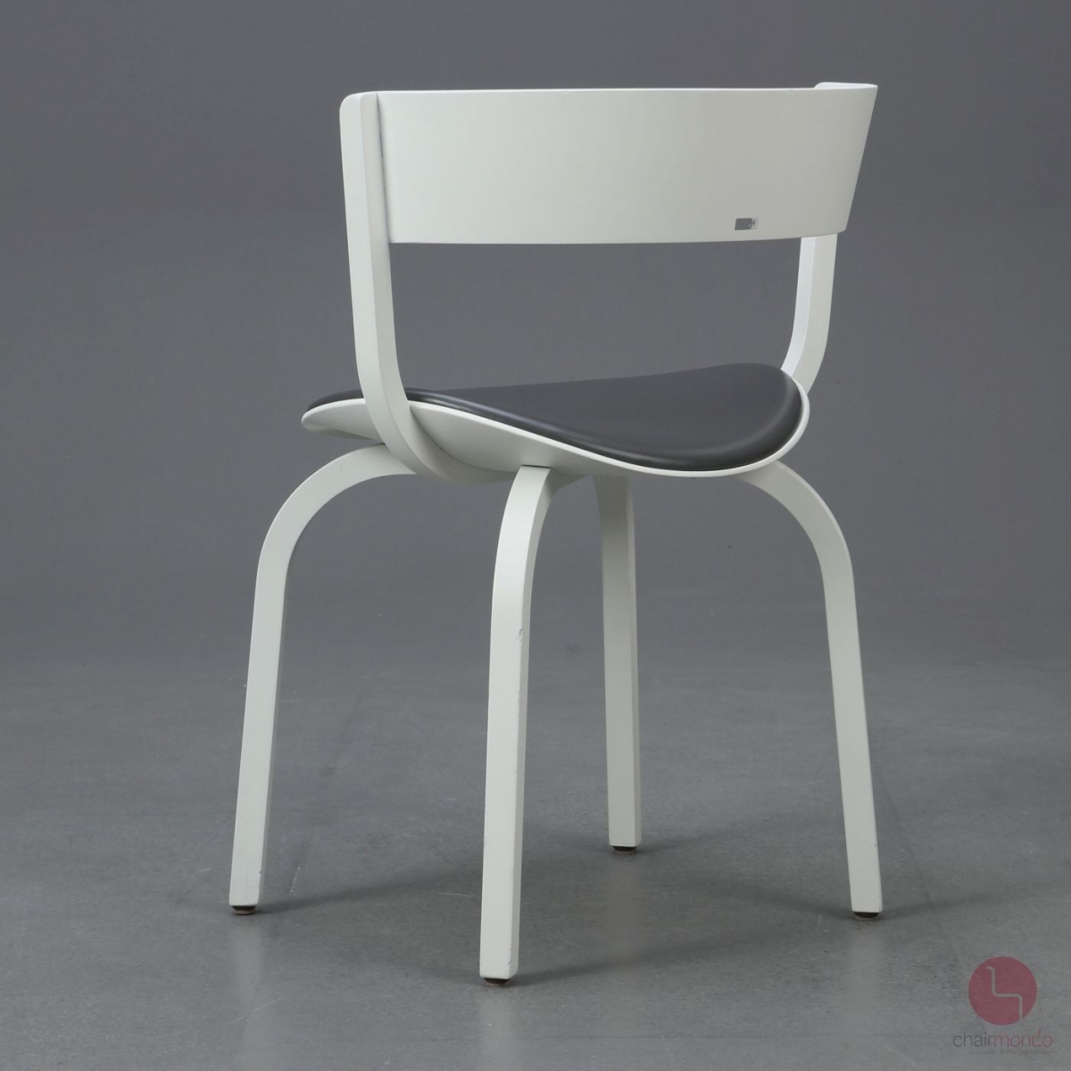 Preview: Thonet 404 SPF Leder Grau Bugholzstuhl Weiß gebraucht