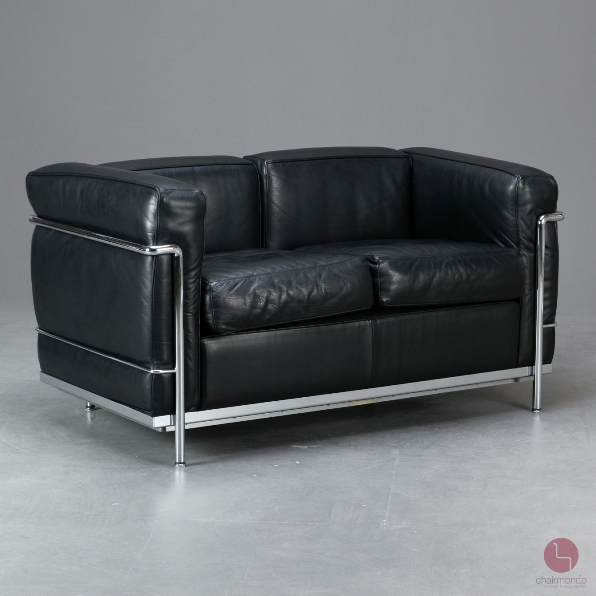Preview: Cassina LC2 Le Corbusier 2-Sitzer Sessel Leder Schwarz gebraucht