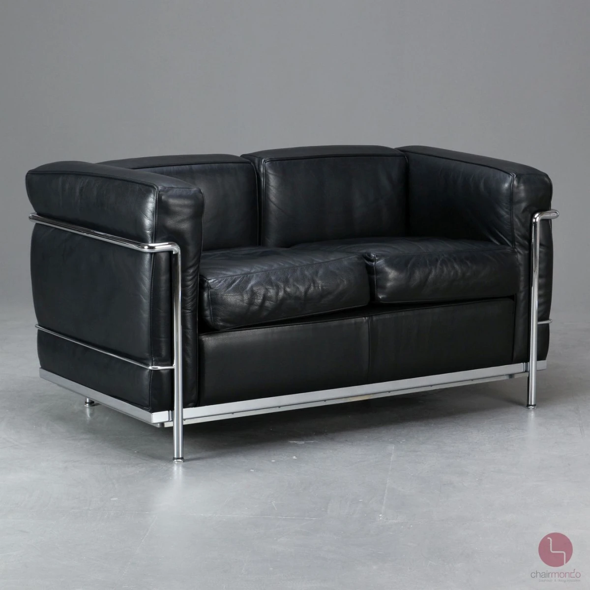 Cassina LC2 Le Corbusier 2-Sitzer Sessel Leder Schwarz gebraucht