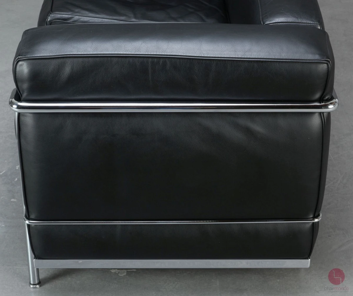 Cassina LC2 Le Corbusier 2-Sitzer Sessel Leder Schwarz gebraucht