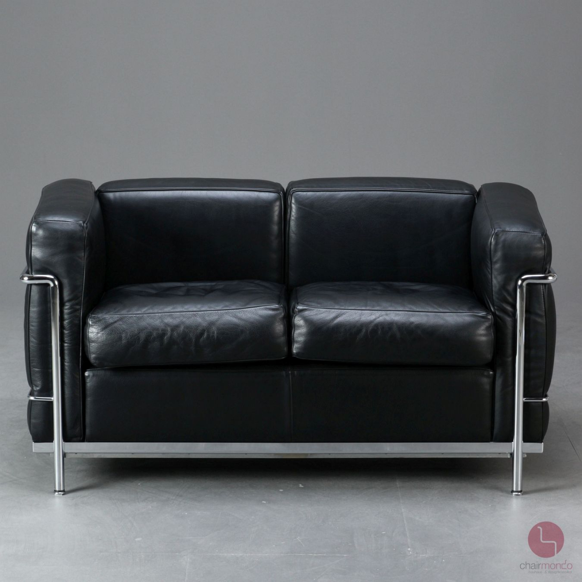 Preview: Cassina LC2 Le Corbusier 2-Sitzer Sessel Leder Schwarz gebraucht