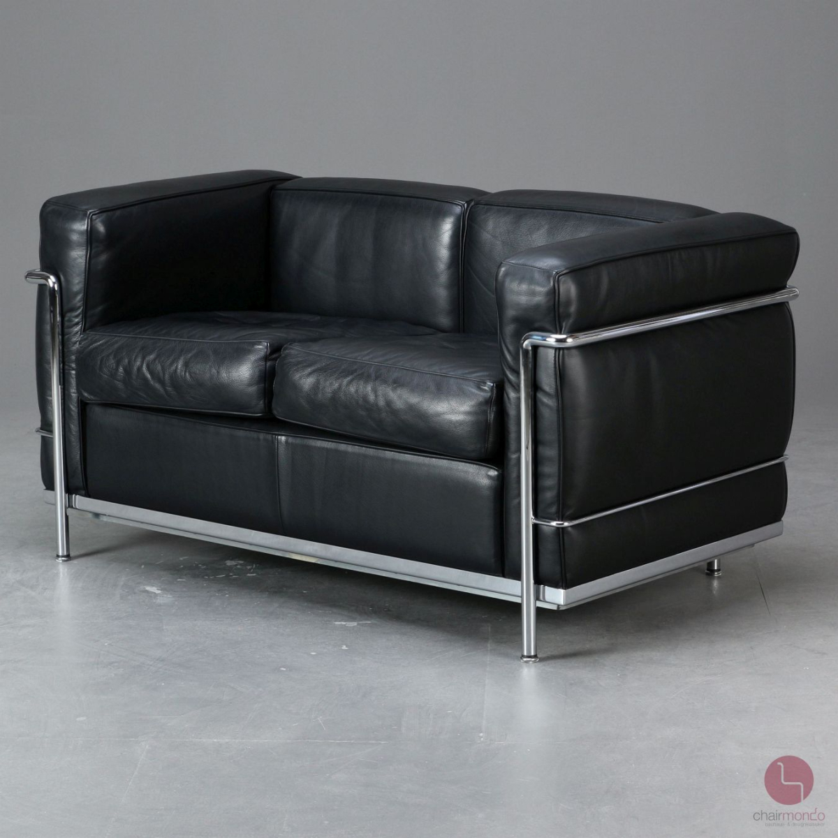 Preview: Cassina LC2 Le Corbusier 2-Sitzer Sessel Leder Schwarz gebraucht