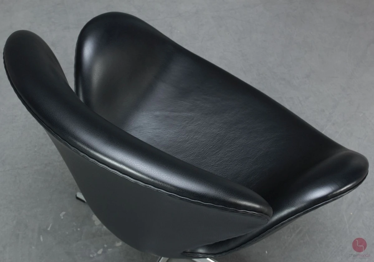 Fritz Hansen Swan Chair in Schwarz Leder Sessel gebraucht