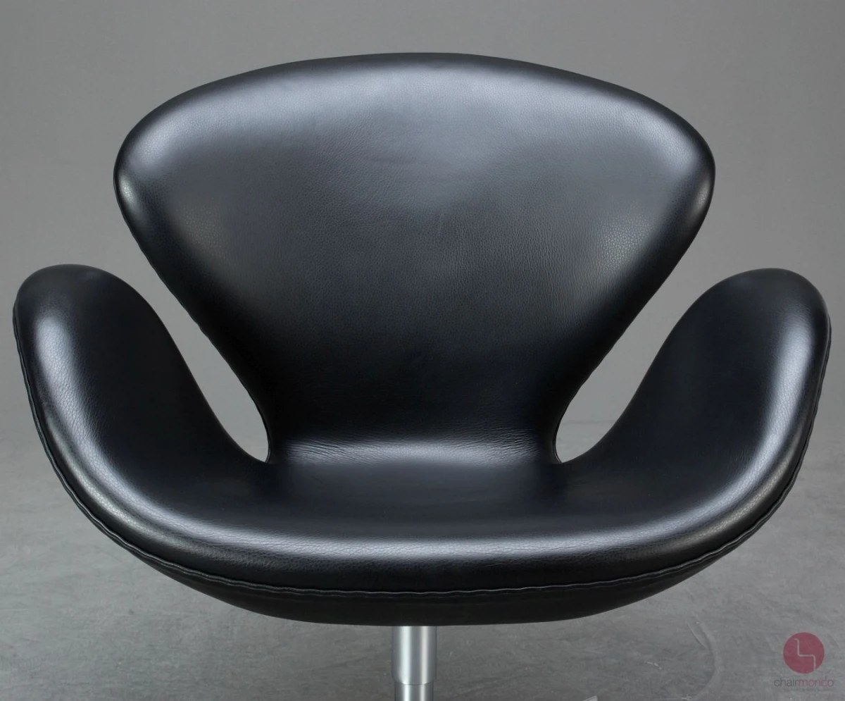 Fritz Hansen Swan Chair in Schwarz Leder Sessel gebraucht