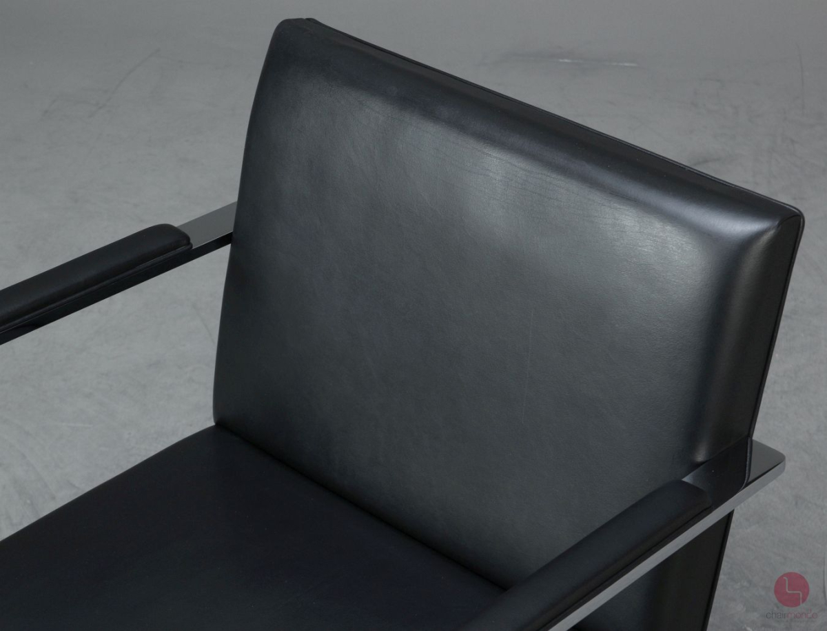 Preview: Knoll Brno Freischwinger Armlehnstuhl Leder Schwarz gebraucht