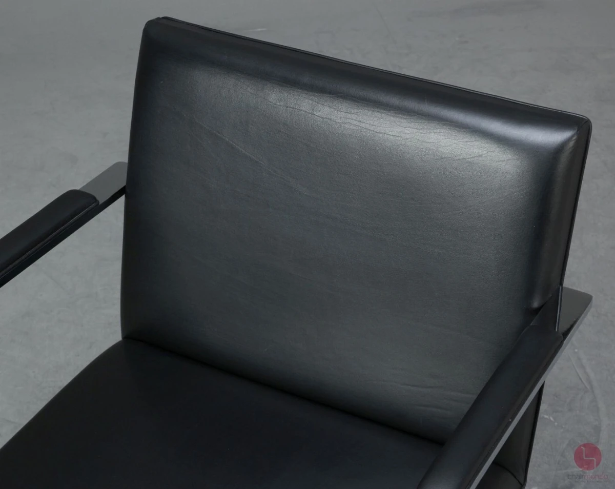 Knoll Brno Freischwinger Armlehnstuhl Leder Schwarz gebraucht