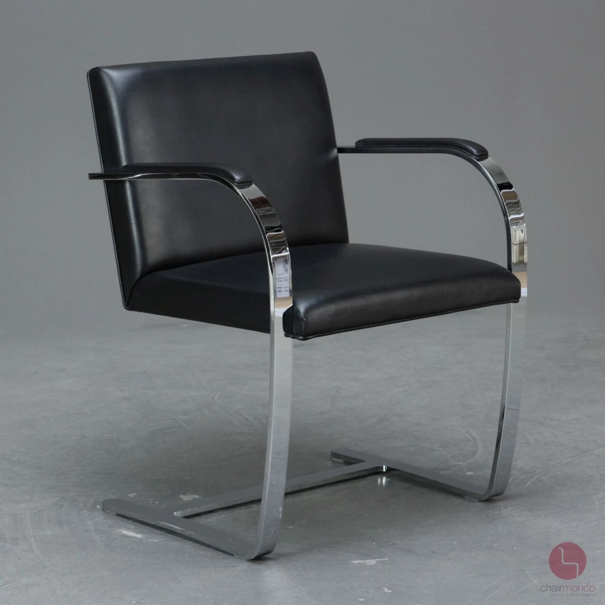 Knoll Brno Freischwinger Armlehnstuhl Leder Schwarz gebraucht