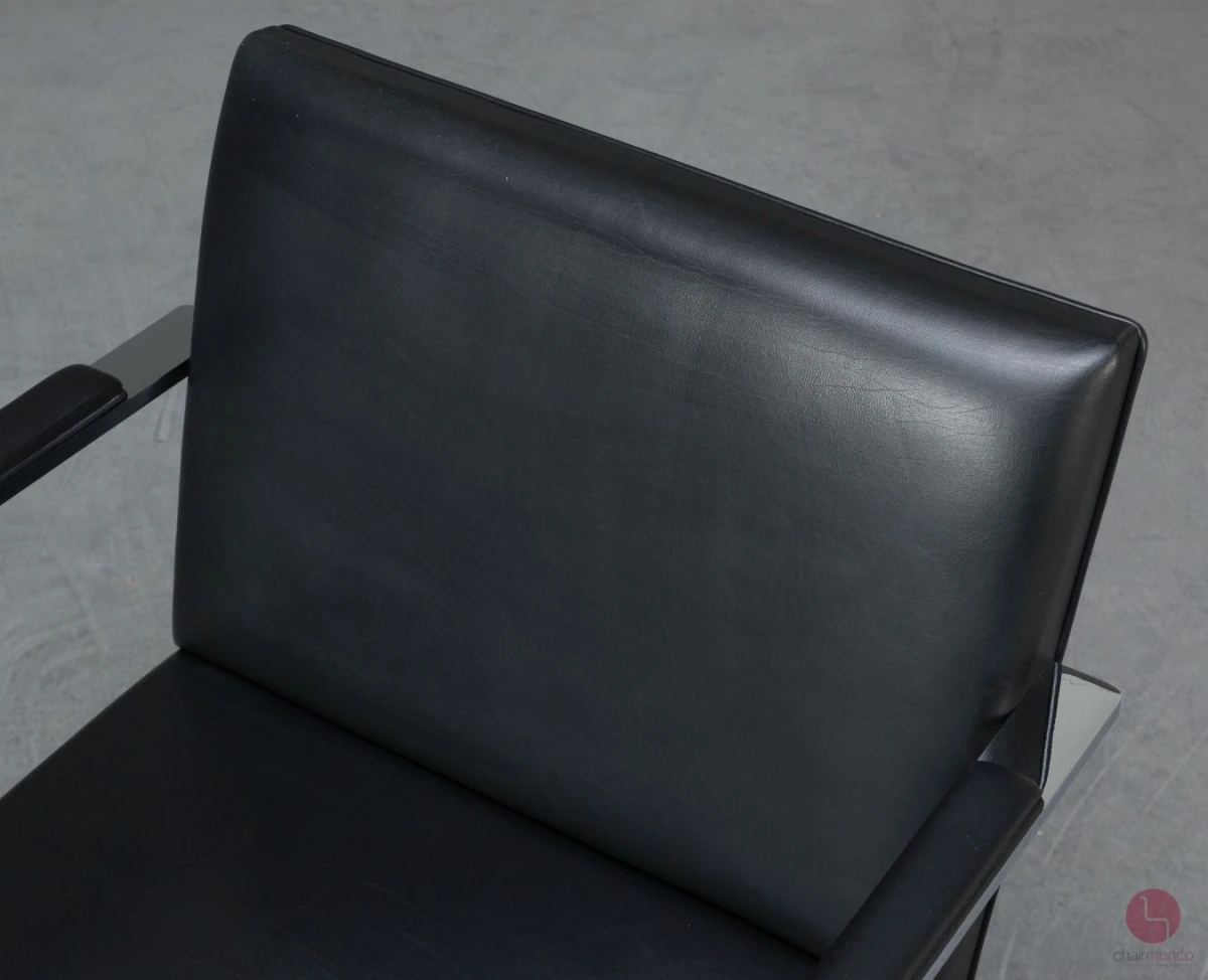 Knoll Brno Freischwinger Armlehnstuhl Leder Schwarz gebraucht