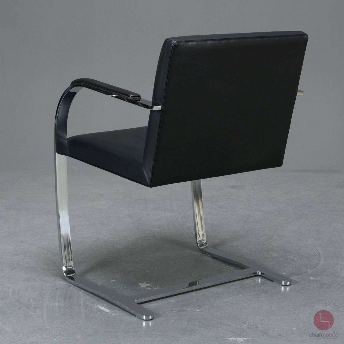 Preview: Knoll Brno Freischwinger Armlehnstuhl Leder Schwarz gebraucht