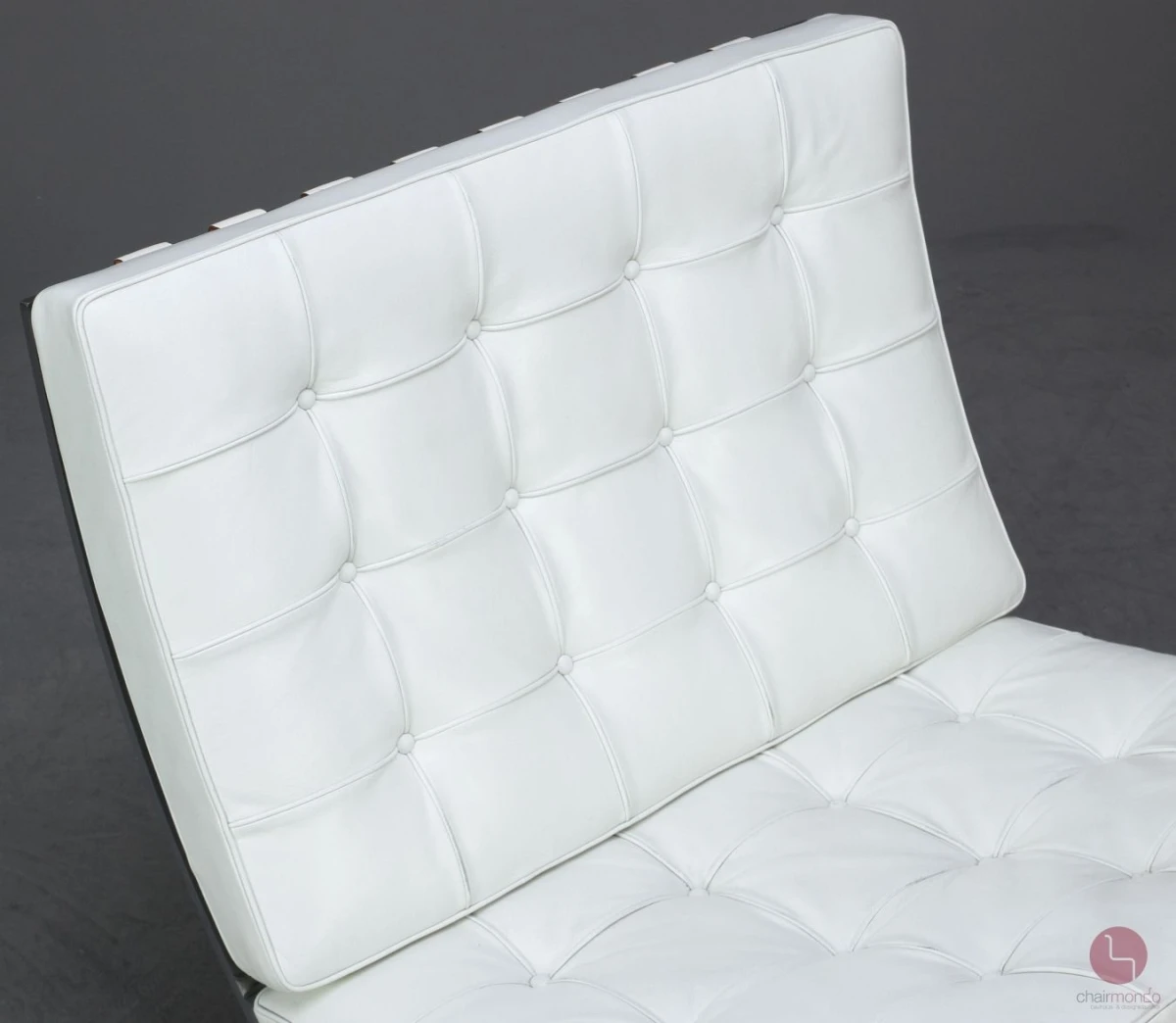 Knoll Barcelona Chair mit weißem Leder - gebraucht