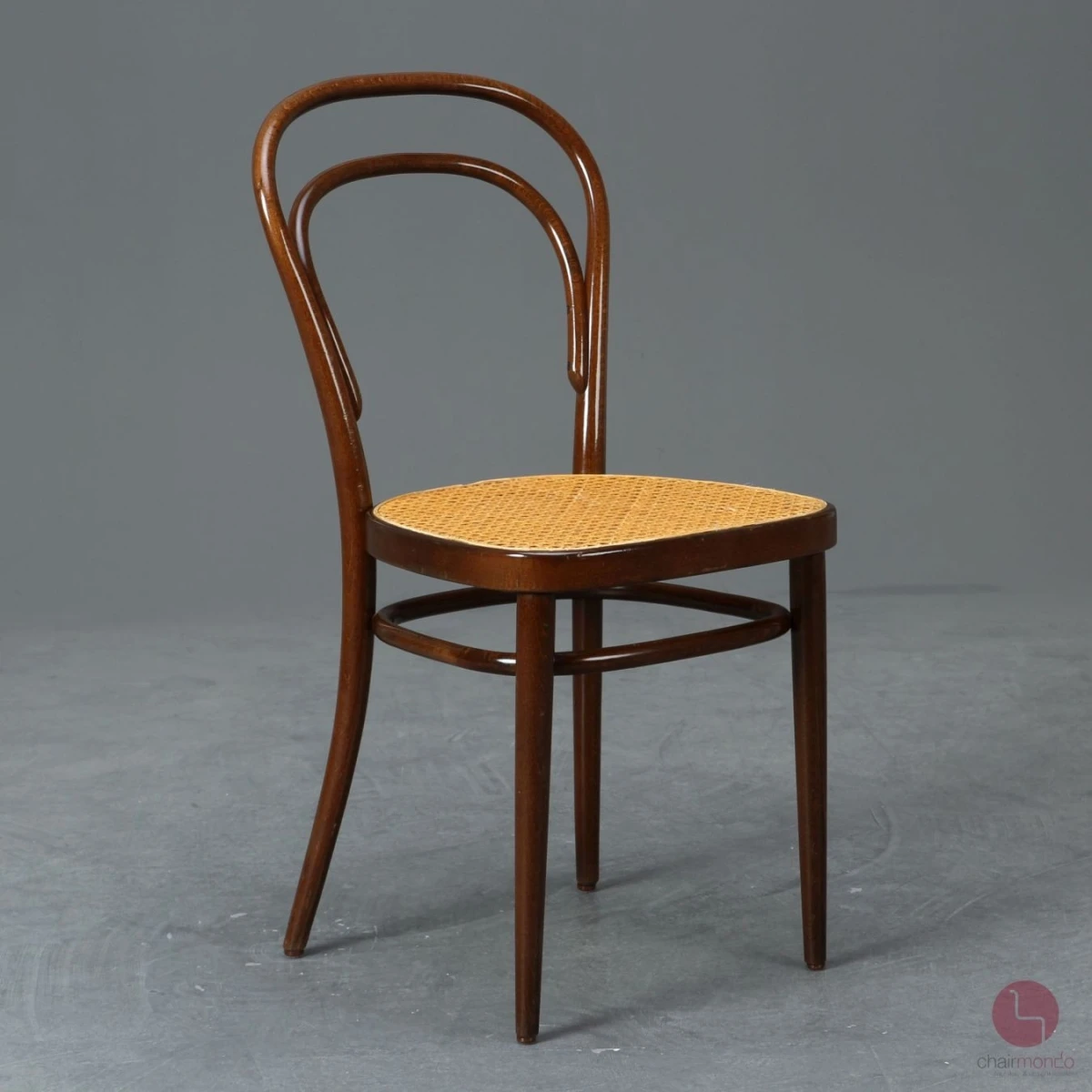 Thonet 214 Nussbaum Braun Bugholzstuhl mit Geflecht Vintage gebraucht