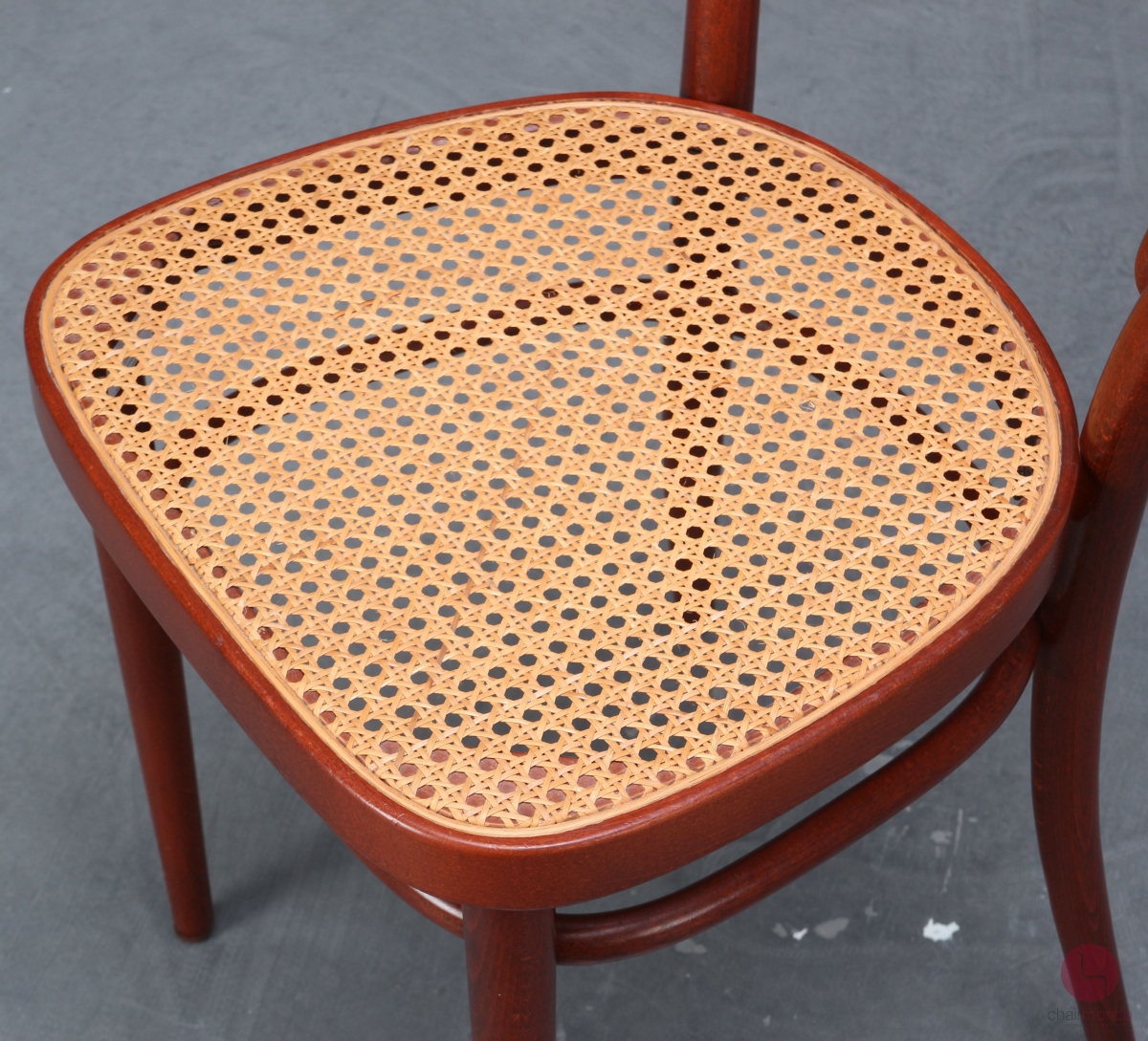 Preview: Thonet 214 Mahagoni Braun Bugholzstuhl mit Geflecht gebraucht