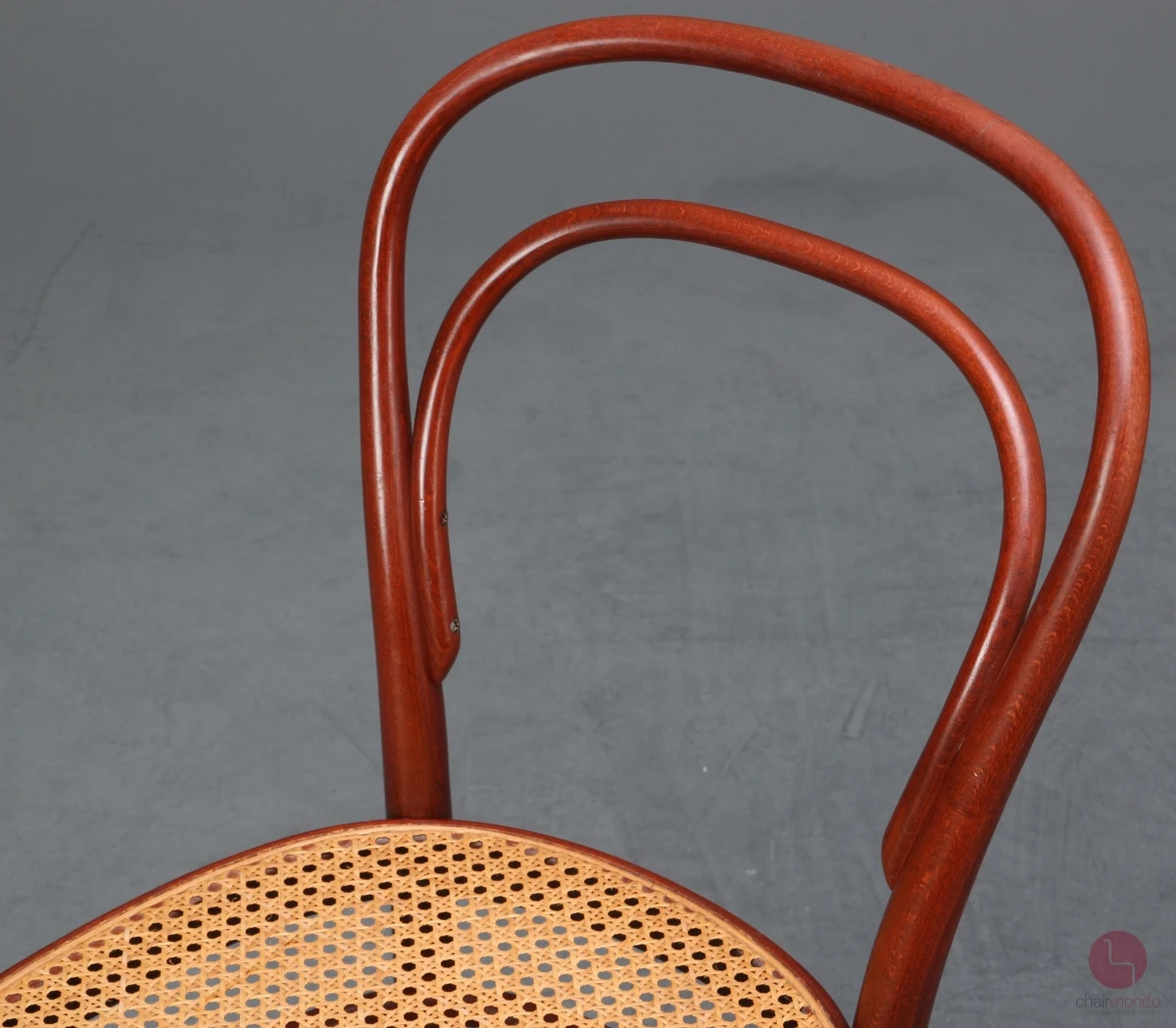 Thonet 214 Mahagoni Braun Bugholzstuhl mit Geflecht gebraucht