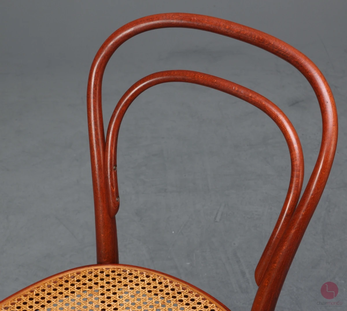 Thonet 214 Mahagoni Braun Bugholzstuhl mit Geflecht gebraucht