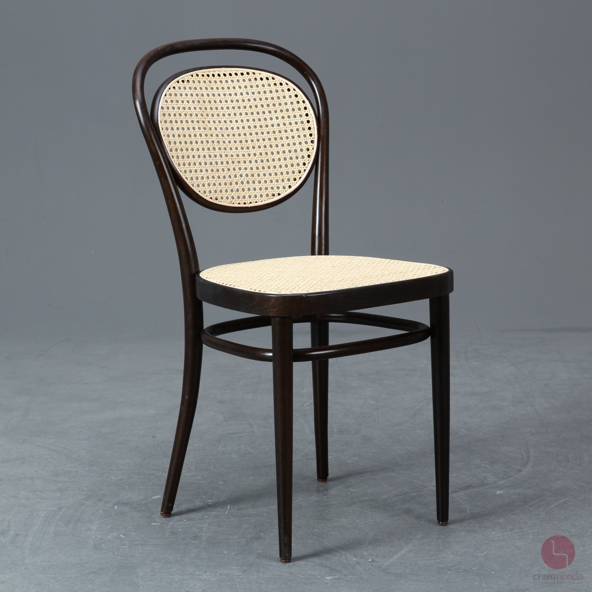 Preview: Thonet 215 R Dunkelbraun Bugholzstuhl mit neuem Geflecht gebraucht