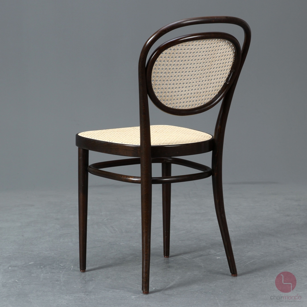 Preview: Thonet 215 R Dunkelbraun Bugholzstuhl mit neuem Geflecht gebraucht