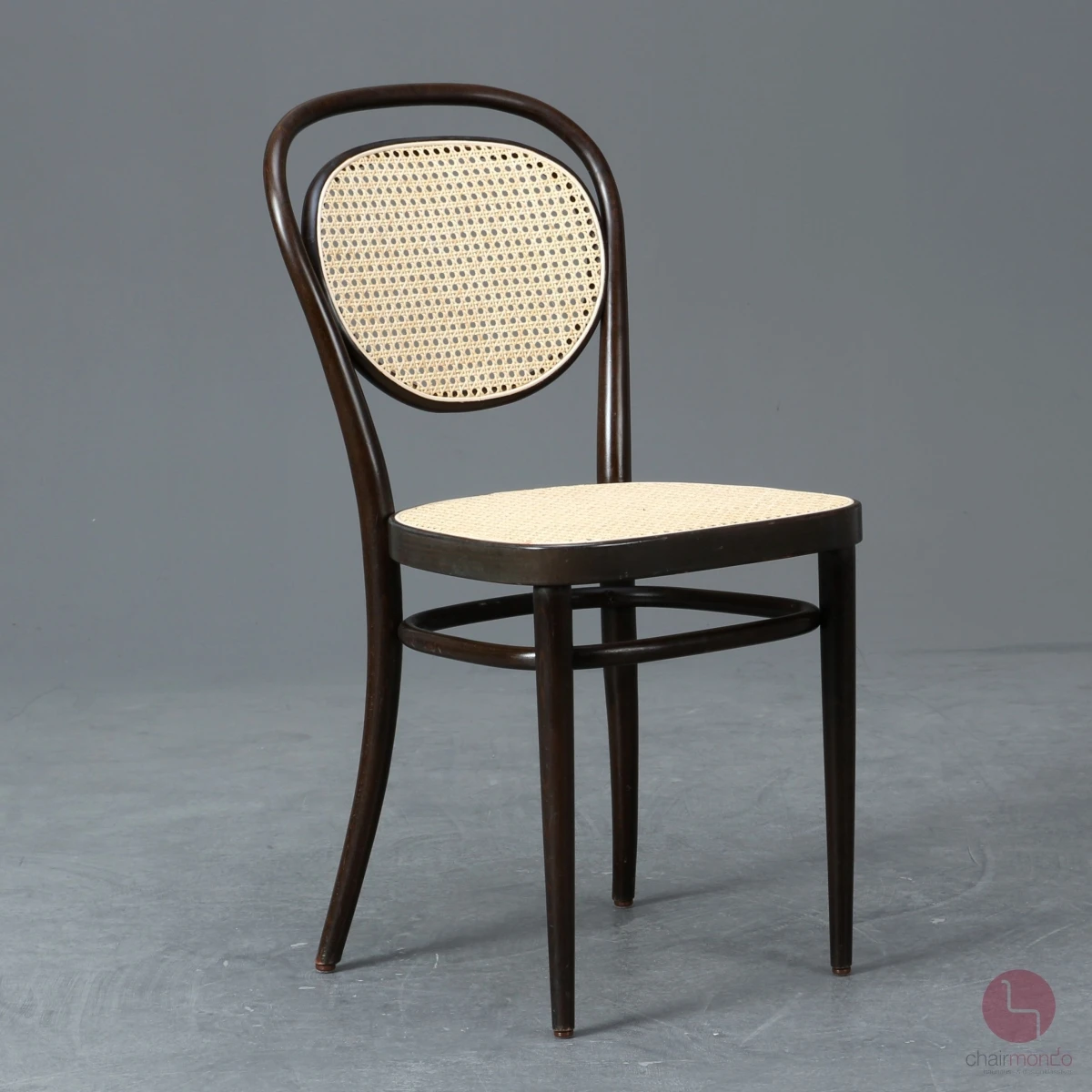 Thonet 215 R Dunkelbraun Bugholzstuhl mit neuem Geflecht gebraucht