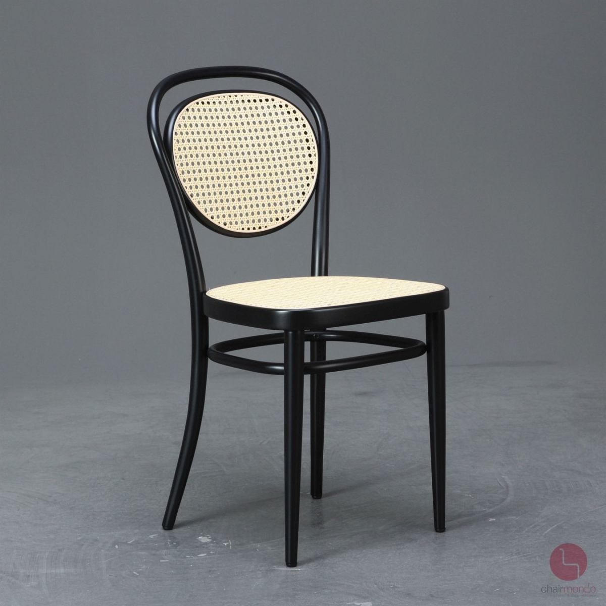 Preview: Thonet 215 R Schwarz Bugholzstuhl mit neuem Geflecht gebraucht