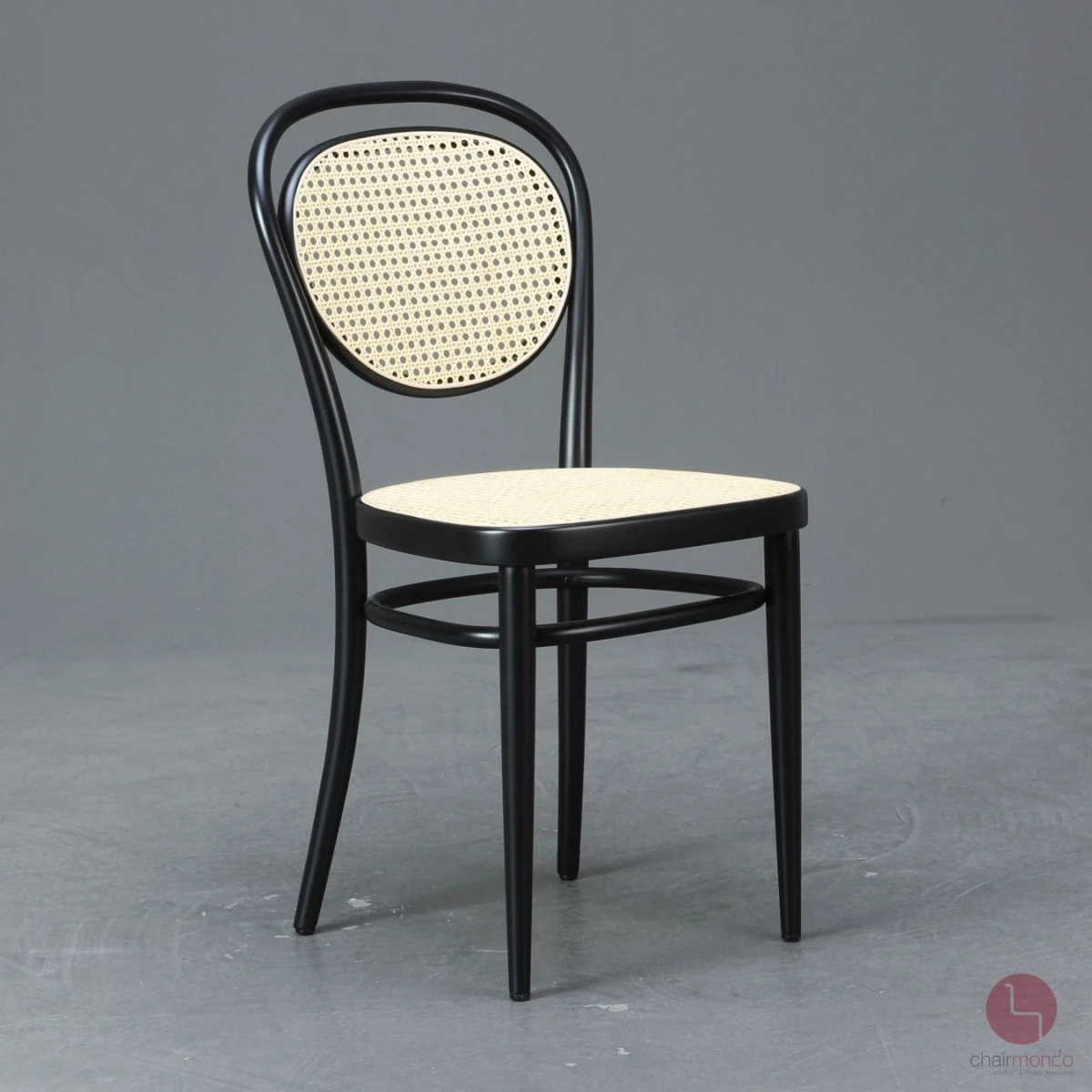 Thonet 215 R Schwarz Bugholzstuhl mit neuem Geflecht gebraucht