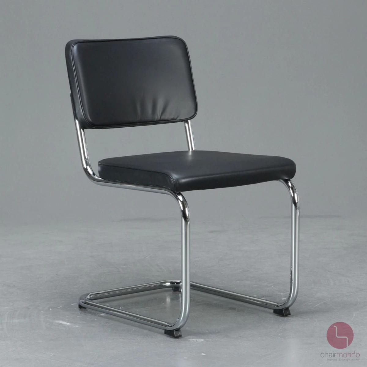 Thonet S32 PV Freischwinger Leder Schwarz gebraucht